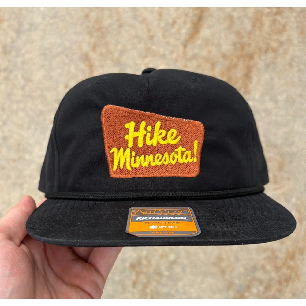 Minnesota Hat Cap Snapback Black Hike Hiking State Park Sign Richardson Outdoors